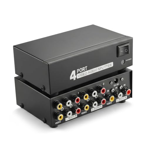 Powered 1x4 RCA AV Splitter