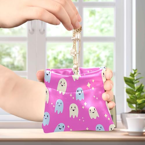 Cute Halloween Ghost Squeeze Coin Purse, Leather Coin Purse, Mini Wallet, Compact and Portable, Unisex4