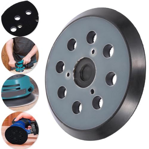 Image of NIHUIFDPY 5 Inch Replacement Sander Pad, 125mm 8-Hole Hook and Loop Backing Disc, compatible with Makita BO5010 BO5041, DeWalt DW421, Porter Cable, Craftsman, Black & Decker - 36.4mm Screw Spacing