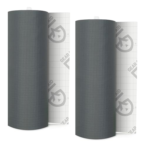 Image of GEAR AID Tenacious Tape 3 inch x 20 inch Nylon Fabric Repair, Gray, 2 Rolls | Peel-and-Stick Repair Tape That Fixes Holes and Rips in Puffy Jackets, Rain Gear, Tents, Sleeping Bags and Outdoor Gear.