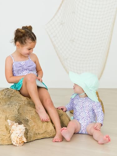 RuffleButts Girls UPF50+ Sun Protection Princess Sleeveless One Piece Swimsuit3
