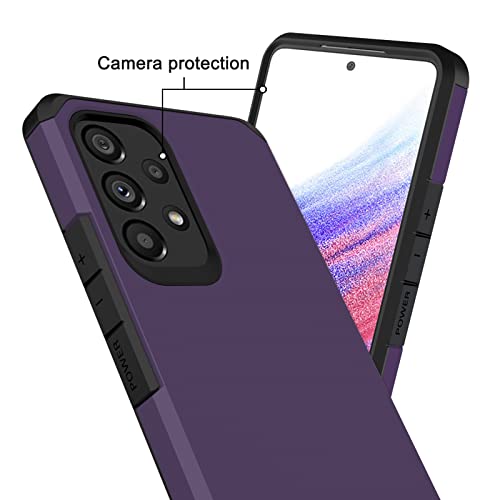 Sunstory For Galaxy A53 5G Case With Tempered Glass Screen Protector, Samsung A53 5G Case, Hybrid Shock Proof And Rugged Bumper Pc+Tpu Cover Case For Samsung Galaxy A53 5G Case Phone (A53 5G, Purple) #TOP4