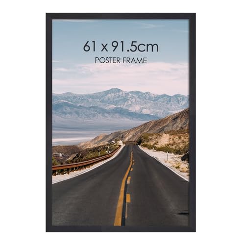 Giftgarden Schwarz Bilderrahmen 61x91,5 cm - Aluminium Rahmen für Fotos, Puzzles und Poster - Großer Fotorahmen für Wohnzimmer, Schlafzimmer, Arbeitszimmer