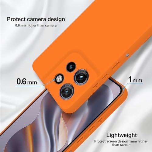Image of DIZORO Microfiber Candy Case for Motorola Edge 50 Neo 5G Smooth Touch Cushion Liquid Soft Silicone Gel Rubber Phone Cases Non-Slip Full Body Protective Shockproof Back Cover - Orange.