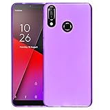 Funda protectora para Vodafone Smart X9 VFD 820 Premium color morado ultra delgado a prueba de golpes de silicona gel protector de pantalla + protector de pantalla Funda protectora para Vodafone Smart X9 VFD 820 Premium color morado ultra delgado a prueba de golpes de silicona gel protector de pantalla + protector de pantalla