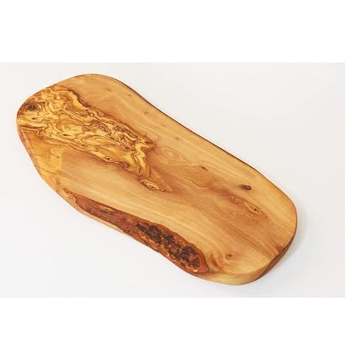 Planche en bois d'olivier - Planche à découper en bois d'olivier - Planche à petit-déjeuner - Planche à steak (40L x 20B cm)