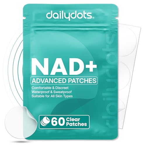 Daily Dots NAD + ワッペン | エネルギー、健康的な老化&ウェルネスサポート | 12種類のアクティブブレンド ニコチンアミド&CoQ10 | タイムリリースパッチ | メンズ&レディース (60パッチ)