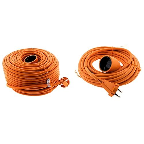 Zenitech - Prolongateur Jardin sans Terre 16A 50 m avec Obturateur + Boîtier de Protection IP54 - Alimentation Extérieure Sécurisée pour Appareils de Jardin - Orange et Vert