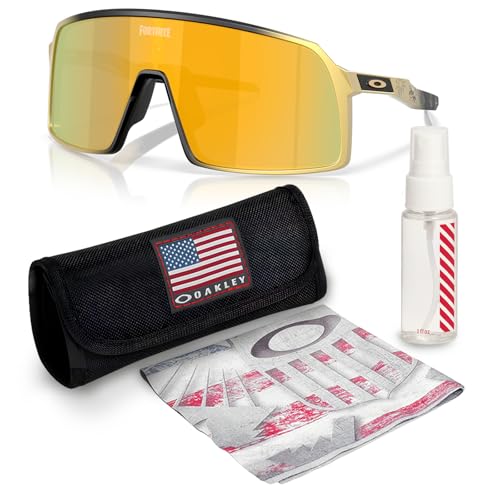 Oakley OO9406 Sutro Shield Shaped Non-Polarized Sunglasses for Men – Includes Official Eyewear Kit – Fortnite Midas Frame with Prizm 24K Lens