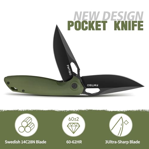 Pocket-Knife-338-Folding-Knife-Premium-Swedish-14C28N-Blade-High-End-Design-EDC-Knife-with-G10-Handle-Camping-Survival-Hiking-Knife-Best-Gift-for-Men-Women