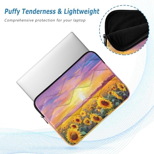 Funda para portátil con pintura de girasoles rurales para laptops 13-14 pulgadas miniatura 5