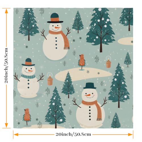 Servilletas de tela Snowman Christmas set x6 50.5x50.5 cm miniatura 2
