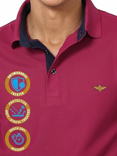 Image of STELLERS Men's Premium Polo T-Shirt Wrinkle Free Quick Dry Soft and Feather Touch Feel Regular Fit