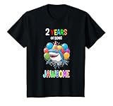 shark birthday shirt 2 years of being jawsome 2nd birthday maglietta