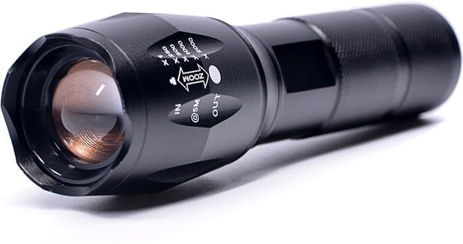 HEVIR Ultra-Bright 4-Zoom 5-Mode LED Torch - XML-T6 650 Rechargeable Flashlight (Black)-image-35