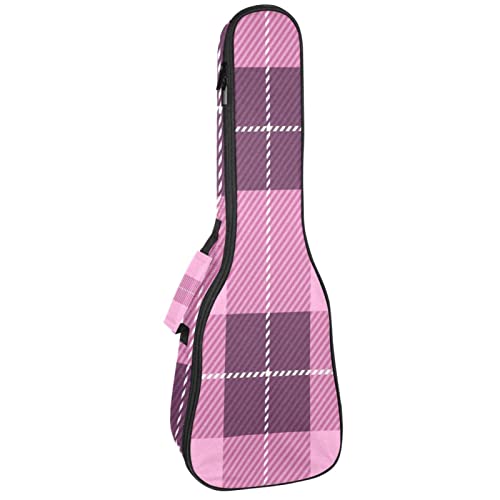 Sac pour ukulélé soprano rose écossais, housse tendance pour musicien