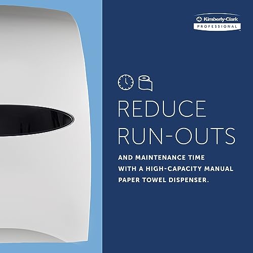 Image of Kimberly-Clark Professional Manual Hard Roll Paper Towel Dispenser (09991) | White, Wall Mounted, Compatible with Universal 1.5 inch Core Towels