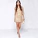 Deargles Womens Dress in Sequins Short Sleeves SS16001 Gold 8