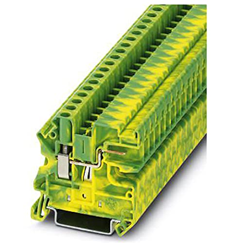 PHOENIX CONTACT UT 4/1P-H-PE Modularer Erdungsklemmenblock mit Schraub-/Steckverbindung, 2 Anzahlen, AWG 26 - 10, 4mm² Nennquerschnitt, Grün/Gelb, 50 Stück