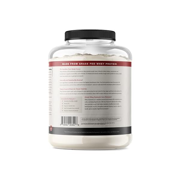 Whey Fantastic 5LB 100% Pure Grass Fed Whey Protein - Unflavored Bulk - Optimum Blend of Undenatured Whey Isolate, Concentrate & Hydrolysate - Non-GMO, Soy & Gluten Free - 75 Servings - Image 3