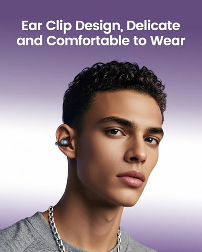 mojawa StarClip Open-Ear Wireless Bluetooth Headphones, Clip-On Earbuds with Soft Silicone Pads, 4D Panoramic Sound, Enhanced Comfort & Secure Fit, IP54 Water-Resistant Ear Grips for Workout, Black - Image 4