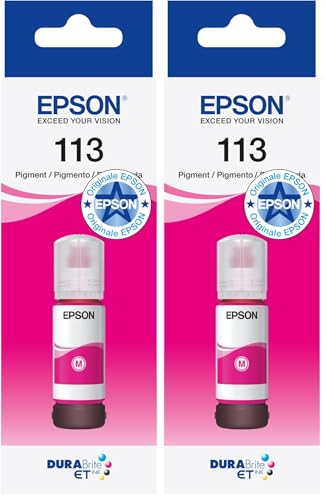 Encre Epson 113 EcoTank Magenta : évitez les bavures sur vos rapports avec ce lot de 2