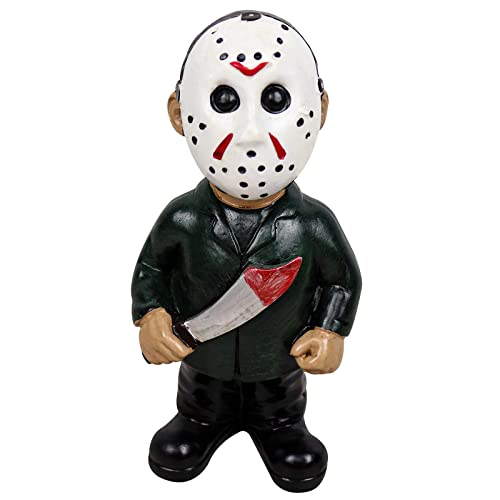 Cafele Horror Movie Garden Gnomes Michael Myers Statue Freddy Jason Scream Action Figure Outdoor Halloween Decorations Collectibles (Jason) #TOP6