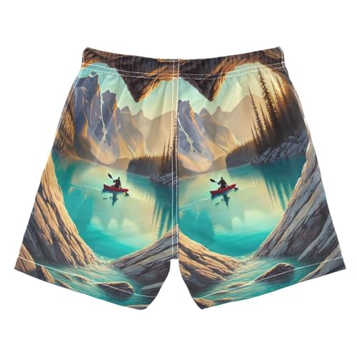 Heart Lake Blue Boys Swim Trunks Quick Dry Toddler Swimsuit Boy Board Shorts Swimwear Bathing Suits 3T2