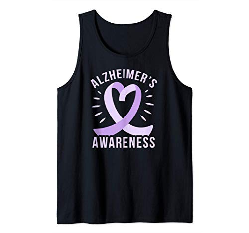 ALZHEIMER'S AWARENESS PURPLE RIBBON Memory Loss Walk Meme Camiseta sin Mangas
