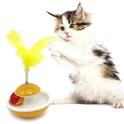 Image of PETS EMPIRE Durable Cat Toys Feather Mouse Plastic Tumbler Balls (Color May Vary) 1 Piece
