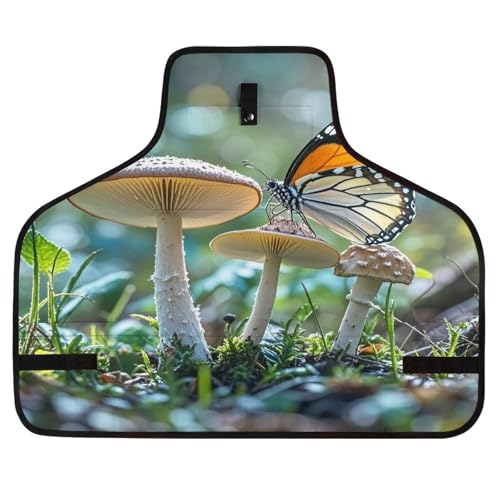 Delantal de trabajo Butterfly Mushroom con bolsillos y ajuste miniatura 1