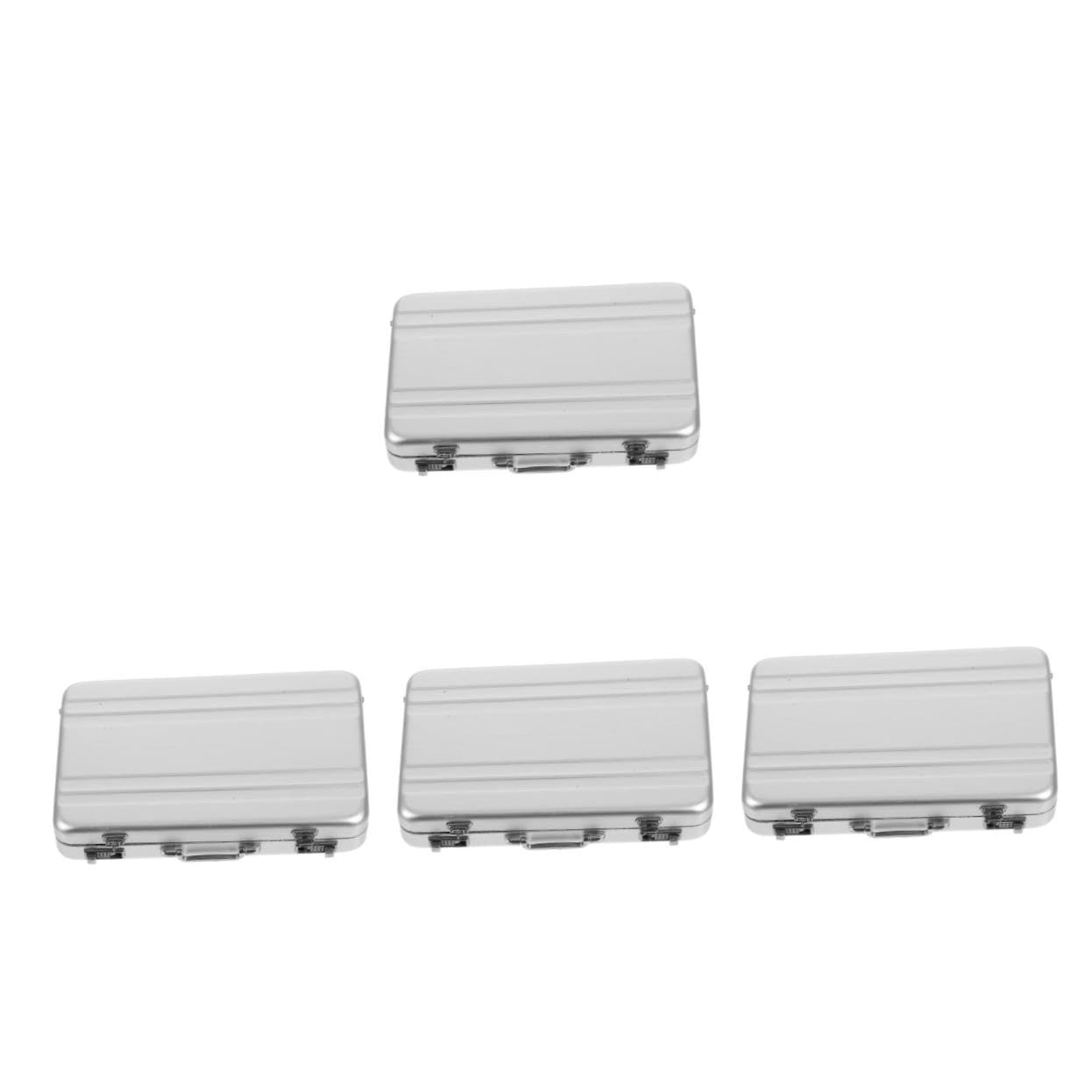 Lot De 4 Boîtes De Rangement Pour Cartes De Visite Porte-Cartes De Visite Pour Bureau Fournitures De Bureau Porte-Cartes Organisateur De Cartes Flash Étui En Alliage