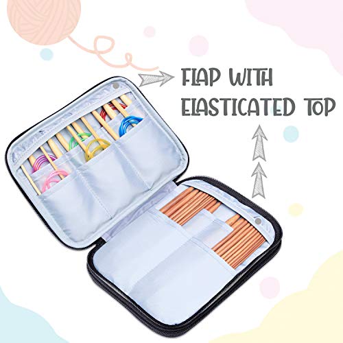 image for Luxja Knitting Needles Case(up to 8 Inches), Travel Organizer Storage 