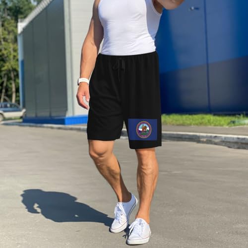 Flag of The Chickasaw Nation Pajama Shorts for Men, Men's Pajama Bottoms, Sleepwear for Summer4