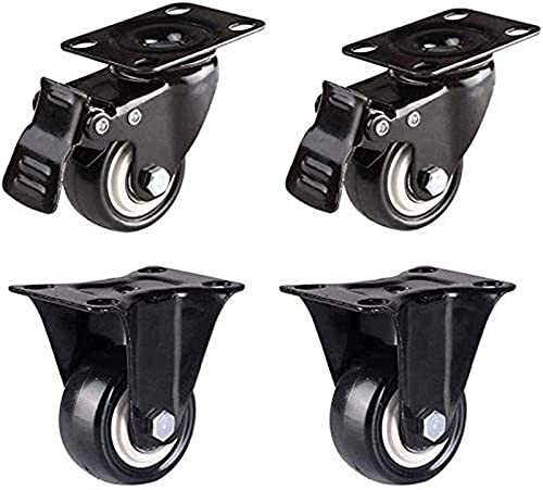 Roulettes robustes ensemble de 4 roues pivotantes plaque avec frein