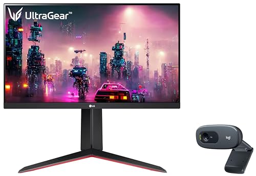 Image of LG Ultragear 24GN65R 24 inch FHD IPS 144hz /1ms AMD Freesync Gaming Monitor + Logitech C270 Digital HD Webcam with Widescreen HD Video Calling, HD Light Correction, Noise-Reducing Mic