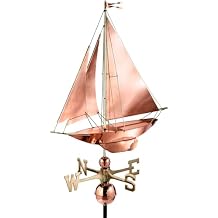 Good Directions Racing Sloop Weathervane, Pure Copper, Boat