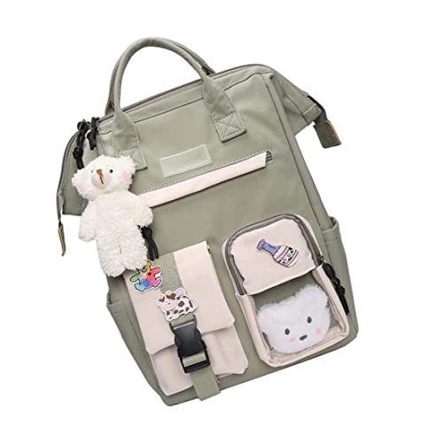 Sac À Dos Esthétique Mignon Sac École De Grande Capacité Avec Sac À Dos Pour Ordinateur Portable Pendant Pour Les Étudiants Verts, Cadeaux Des Élèves, Fournitures Scolaires Cover