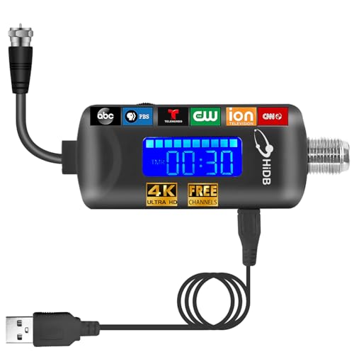 TV Antenna Amplifier, 25dBi High Gain Signal Booster with Adjustable Gain Control & Auto Timer, Low Noise USB Powered for Digital Indoor HDTV 4K 1080P ATSC VHF UHF, Works with All Antennas