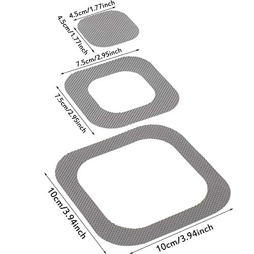 20 Pieces Adhesive Square Bath Treads Non-Slip Bathtub Stickers Non Slip Traction To Tubs Bathtub Stickers Adhesive Decals Appliques For Bath Tub Showers, Pools, Boats, Stairs (Gray) #TOP2