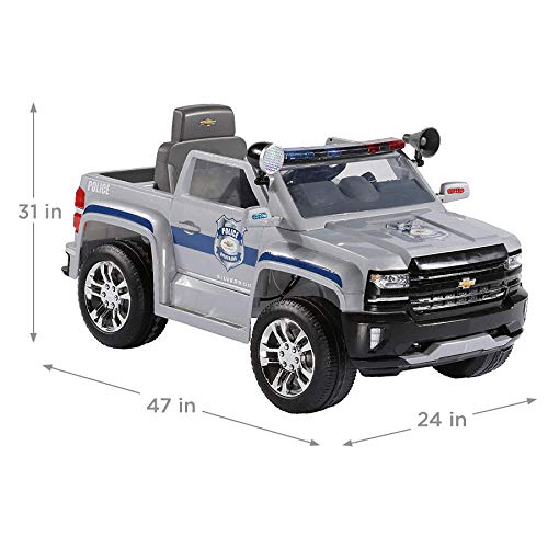 Rollplay 6 Volt Chevy Silverado Police Truck Ride On Toy, Battery-Powered Kid's Ride On Car - Thumbnail 3