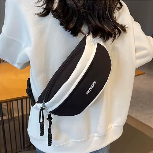 Image of WILDHORN Sling Bag for Men & Women | Water-Resistant Crossbody Waist Bag with Adjustable Strap | Stylish Travel, Daily & Casual Sports Chest Bag (Black)