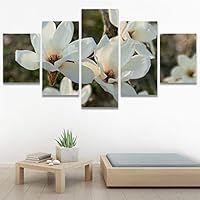 SIGNWIN 5 Panel Canvas Wall Art Modern Art Bohemian Bouquet Colorful Cool Floral Group Multicolor Photography Realism for Home Decorations Ready to Hang - 60