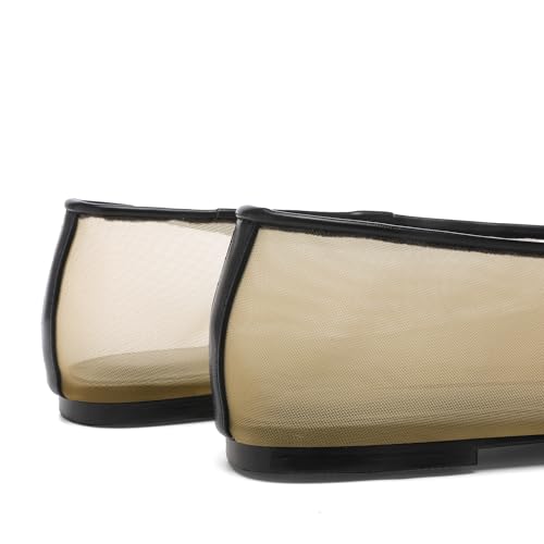 Women's Fine Mesh Ballet Flats,Round Toe Ballerina Shoes,Casual Slip On Mary Jane Flats,Comfortable Daily Dress Shoes