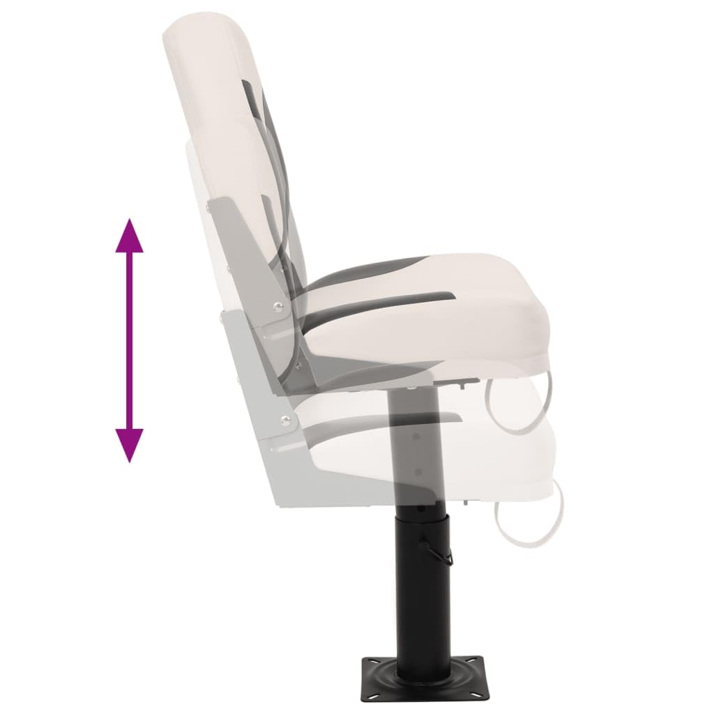 VidaXL Asiento De Barco Con Pedestal Altura Ajustable 360° Giratorio, Silla De Capitán De Barco Con Pedestal, Asiento De Barco Con Montaje Giratorio