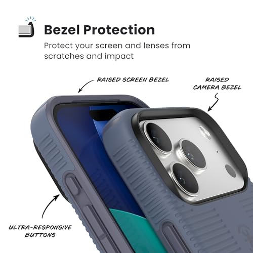 Image of Speck CANDYSHELL Grip +MS Case for iPhone 17 Pro - Mystery Blue /Faded Denim | Slim Protective Grip | Drop Protection | MagSafe Compatible