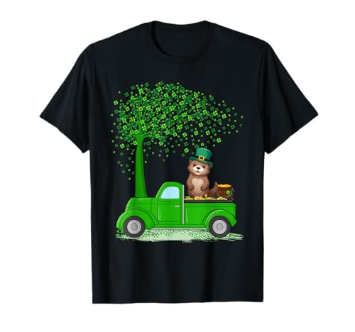 Irish Green Truck On Otter St Patrick's Day Tree T-Shirt