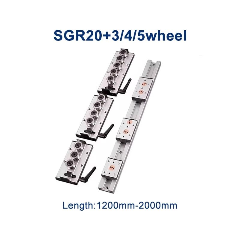 1 szt./2 szt. Srebrna aluminiowa prowadnica liniowa rolkowa dwuosiowa SGR20 1200-2000 mm + prowadnica liniowa SGB20 do części CNC(1pc SGR20-SGB20 5,1750mm)