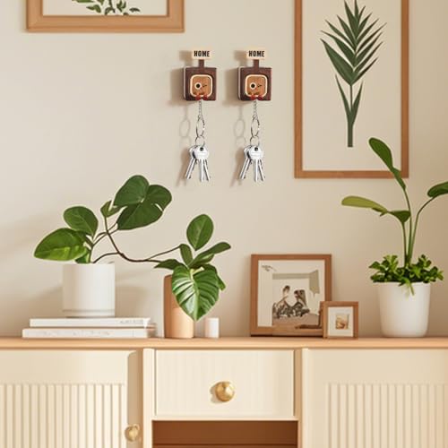 Llavero de madera magnético para pared y organizador de llaves para entrada de apartamento 3