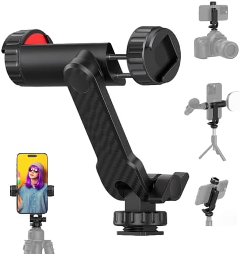 Universal Dual Phone Holder With Crab Clamp – 360° Rotating Clip Stand For Vlogging, Live Streaming & Selfies